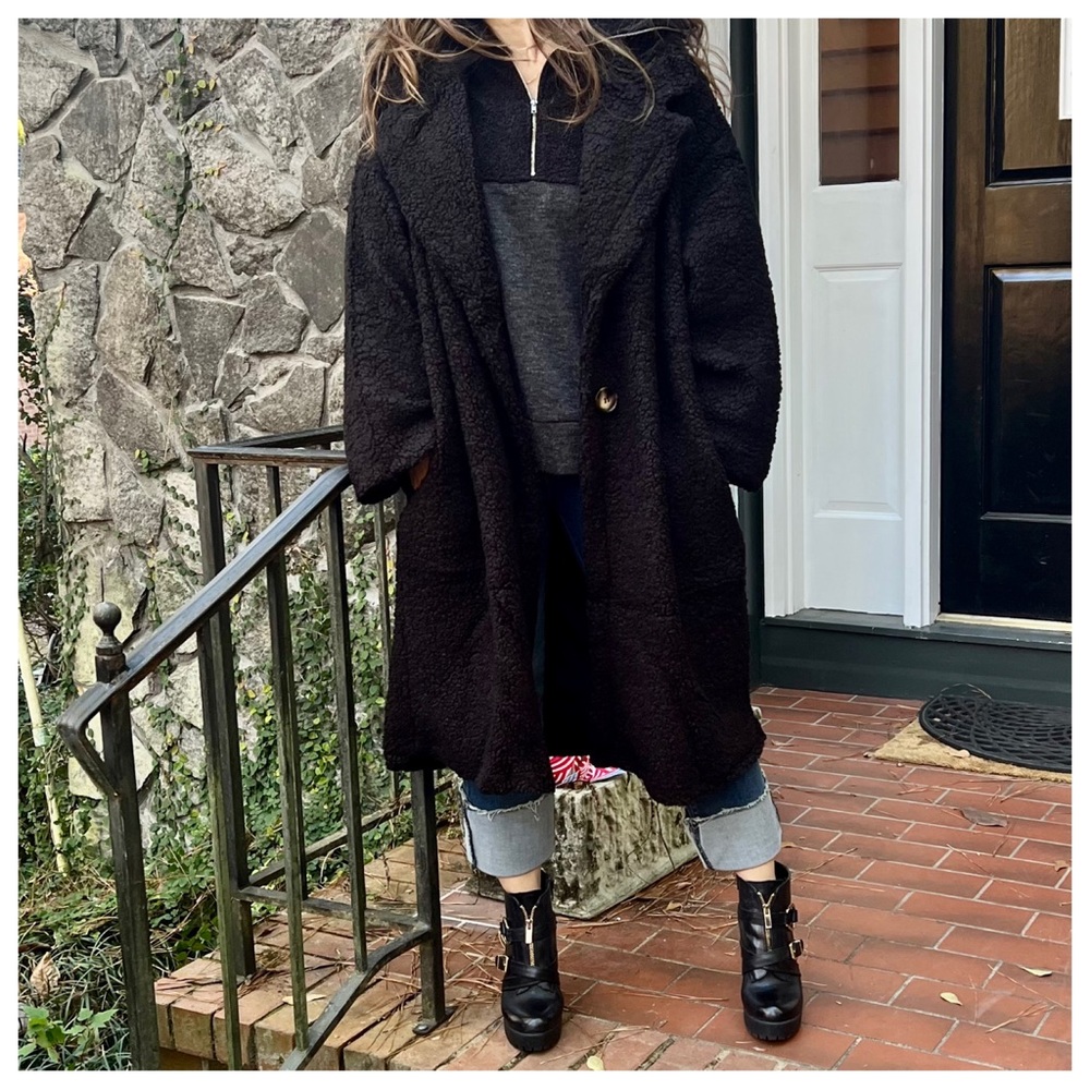 #33 Fabulous Oversized Sherpa Long Cozy Coat - Picture 2 of 4